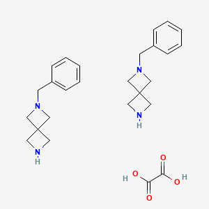 molecular formula C26H34N4O4 B2792204 2-Benzyl-2,6-diazaspiro[3.3]heptane hemioxalate CAS No. 1394840-24-4; 1523606-27-0