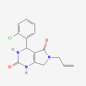 molecular formula C15H14ClN3O2 B2792209 6-allyl-4-(2-chlorophenyl)-3,4,6,7-tetrahydro-1H-pyrrolo[3,4-d]pyrimidine-2,5-dione CAS No. 455949-77-6