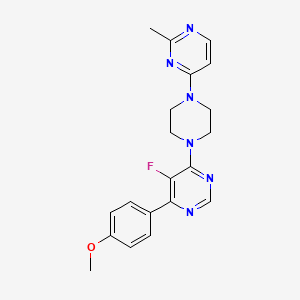 molecular formula C20H21FN6O B2792210 5-Fluoro-4-(4-methoxyphenyl)-6-[4-(2-methylpyrimidin-4-yl)piperazin-1-yl]pyrimidine CAS No. 2380040-80-0
