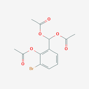 molecular formula C13H13BrO6 B2792211 (Acetyloxy)[2-(acetyloxy)-3-bromophenyl]methyl acetate CAS No. 1820607-87-1