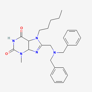molecular formula C26H31N5O2 B2792215 8-[(dibenzylamino)methyl]-3-methyl-7-pentyl-2,3,6,7-tetrahydro-1H-purine-2,6-dione CAS No. 862979-34-8