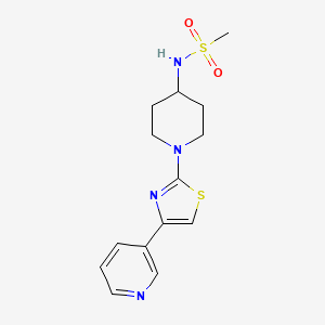 molecular formula C14H18N4O2S2 B2792218 N-(1-(4-(pyridin-3-yl)thiazol-2-yl)piperidin-4-yl)methanesulfonamide CAS No. 1795088-45-7