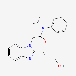 molecular formula C21H25N3O2 B2792224 2-[2-(3-Hydroxy-propyl)-benzoimidazol-1-yl]-N-isopropyl-N-phenyl-acetamide CAS No. 305347-26-6