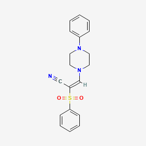 3-(4-Phenylpiperazinyl)-2-(phenylsulfonyl)prop-2-enenitrile