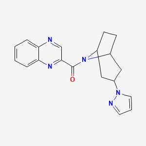 molecular formula C19H19N5O B2792229 ((1R,5S)-3-(1H-pyrazol-1-yl)-8-azabicyclo[3.2.1]octan-8-yl)(quinoxalin-2-yl)methanone CAS No. 2319848-63-8