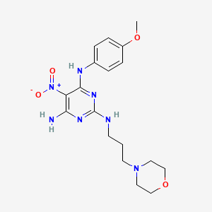 N4-(4-methoxyphenyl)-N2-[3-(morpholin-4-yl)propyl]-5-nitropyrimidine-2,4,6-triamine