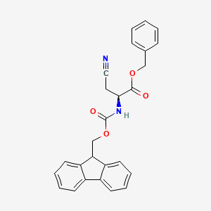 molecular formula C26H22N2O4 B2792237 (S)-Benzyl 2-((((9H-fluoren-9-yl)methoxy)carbonyl)amino)-3-cyanopropanoate CAS No. 1464137-23-2