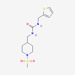 molecular formula C13H21N3O3S2 B2792248 1-((1-(Methylsulfonyl)piperidin-4-yl)methyl)-3-(thiophen-2-ylmethyl)urea CAS No. 1234894-28-0