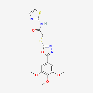 N-(1,3-thiazol-2-yl)-2-[[5-(3,4,5-trimethoxyphenyl)-1,3,4-oxadiazol-2-yl]sulfanyl]acetamide
