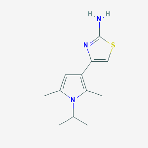 molecular formula C12H17N3S B2792254 4-(1-Isopropyl-2,5-dimethyl-1H-pyrrol-3-yl)-thiazol-2-ylamine CAS No. 887694-93-1