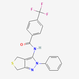 molecular formula C19H14F3N3OS B2792257 N-(2-phenyl-4,6-dihydrothieno[3,4-c]pyrazol-3-yl)-4-(trifluoromethyl)benzamide CAS No. 893930-23-9