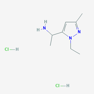 1-(2-Ethyl-5-methylpyrazol-3-yl)ethanamine;dihydrochloride