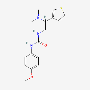 molecular formula C16H21N3O2S B2792264 1-(2-(Dimethylamino)-2-(thiophen-3-yl)ethyl)-3-(4-methoxyphenyl)urea CAS No. 1105237-73-7