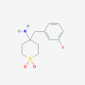 molecular formula C12H16FNO2S B2792270 4-[(3-Fluorophenyl)methyl]-1,1-dioxothian-4-amine CAS No. 2197054-55-8