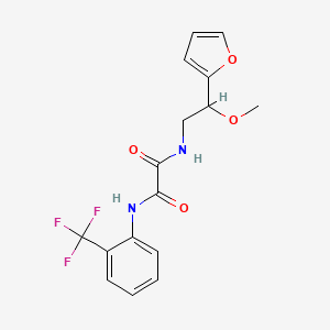 molecular formula C16H15F3N2O4 B2792279 N1-(2-(furan-2-yl)-2-methoxyethyl)-N2-(2-(trifluoromethyl)phenyl)oxalamide CAS No. 1788677-30-4
