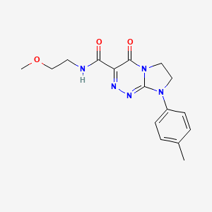 molecular formula C16H19N5O3 B2792280 N-(2-methoxyethyl)-4-oxo-8-(p-tolyl)-4,6,7,8-tetrahydroimidazo[2,1-c][1,2,4]triazine-3-carboxamide CAS No. 946360-41-4