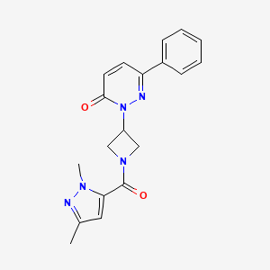 2-[1-(1,3-dimethyl-1H-pyrazole-5-carbonyl)azetidin-3-yl]-6-phenyl-2,3-dihydropyridazin-3-one