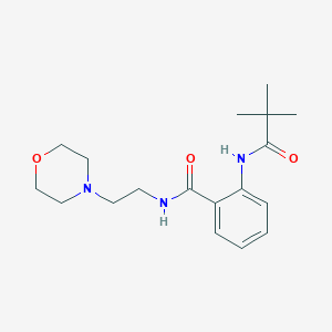 molecular formula C18H27N3O3 B279229 2-[(2,2-dimethylpropanoyl)amino]-N-[2-(4-morpholinyl)ethyl]benzamide 