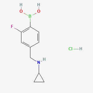 molecular formula C10H14BClFNO2 B2792296 4-(Cyclopropylamino)methyl-2-fluorophenylboronic acid, HCl CAS No. 2096331-62-1