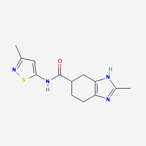 molecular formula C13H16N4OS B2792300 2-methyl-N-(3-methylisothiazol-5-yl)-4,5,6,7-tetrahydro-1H-benzo[d]imidazole-5-carboxamide CAS No. 2034485-68-0