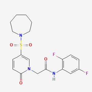 molecular formula C19H21F2N3O4S B2792305 2-[5-(azepan-1-ylsulfonyl)-2-oxopyridin-1(2H)-yl]-N-(2,5-difluorophenyl)acetamide CAS No. 1358227-52-7