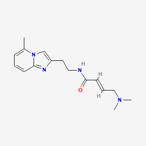 molecular formula C16H22N4O B2792312 (E)-4-(Dimethylamino)-N-[2-(5-methylimidazo[1,2-a]pyridin-2-yl)ethyl]but-2-enamide CAS No. 2411327-14-3