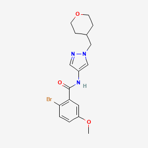 molecular formula C17H20BrN3O3 B2792318 2-bromo-5-methoxy-N-(1-((tetrahydro-2H-pyran-4-yl)methyl)-1H-pyrazol-4-yl)benzamide CAS No. 1705752-93-7