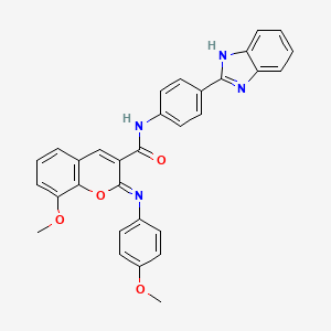 molecular formula C31H24N4O4 B2792326 (2Z)-N-[4-(1H-benzimidazol-2-yl)phenyl]-8-methoxy-2-[(4-methoxyphenyl)imino]-2H-chromene-3-carboxamide CAS No. 478343-03-2