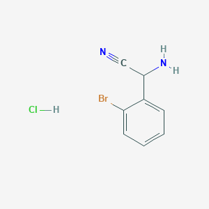 molecular formula C8H8BrClN2 B2792343 2-Amino-2-(2-bromophenyl)acetonitrile hydrochloride CAS No. 1613253-70-5
