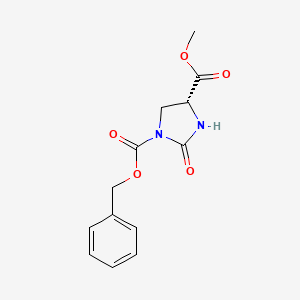 molecular formula C13H14N2O5 B2792347 1-benzyl 4-methyl (4R)-2-oxoimidazolidine-1,4-dicarboxylate CAS No. 960205-74-7