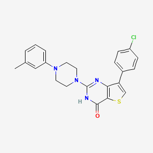 molecular formula C23H21ClN4OS B2792359 7-(4-chlorophenyl)-2-[4-(3-methylphenyl)piperazin-1-yl]thieno[3,2-d]pyrimidin-4(3H)-one CAS No. 1242964-70-0