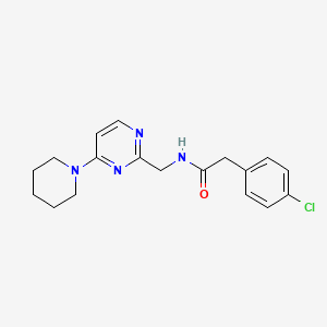 2-(4-chlorophenyl)-N-((4-(piperidin-1-yl)pyrimidin-2-yl)methyl)acetamide