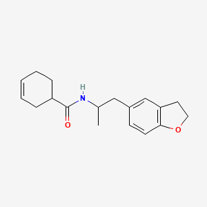 molecular formula C18H23NO2 B2792363 N-(1-(2,3-dihydrobenzofuran-5-yl)propan-2-yl)cyclohex-3-enecarboxamide CAS No. 2034349-92-1