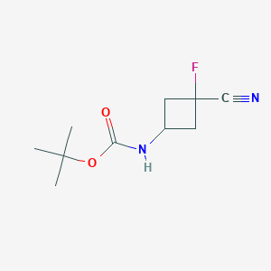 molecular formula C10H15FN2O2 B2792364 tert-butyl trans-N-(3-cyano-3-fluoro-cyclobutyl)carbamate CAS No. 2250243-47-9