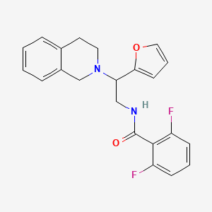 molecular formula C22H20F2N2O2 B2792366 N-(2-(3,4-dihydroisoquinolin-2(1H)-yl)-2-(furan-2-yl)ethyl)-2,6-difluorobenzamide CAS No. 906159-18-0