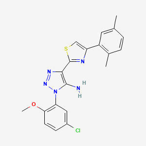 molecular formula C20H18ClN5OS B2792368 1-(5-chloro-2-methoxyphenyl)-4-[4-(2,5-dimethylphenyl)-1,3-thiazol-2-yl]-1H-1,2,3-triazol-5-amine CAS No. 1251569-15-9
