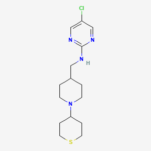 B2792374 5-Chloro-N-[[1-(thian-4-yl)piperidin-4-yl]methyl]pyrimidin-2-amine CAS No. 2379976-90-4