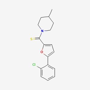 molecular formula C17H18ClNOS B2792375 (5-(2-Chlorophenyl)furan-2-yl)(4-methylpiperidin-1-yl)methanethione CAS No. 919725-88-5