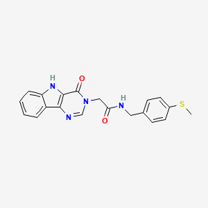 molecular formula C20H18N4O2S B2792376 N-(4-(methylthio)benzyl)-2-(4-oxo-4,5-dihydro-3H-pyrimido[5,4-b]indol-3-yl)acetamide CAS No. 1185028-03-8