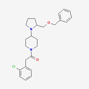 molecular formula C25H31ClN2O2 B2792377 1-(4-(2-((Benzyloxy)methyl)pyrrolidin-1-yl)piperidin-1-yl)-2-(2-chlorophenyl)ethanone CAS No. 2034469-28-6