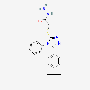 molecular formula C20H23N5OS B2792384 2-{[5-(4-tert-butylphenyl)-4-phenyl-4H-1,2,4-triazol-3-yl]sulfanyl}acetohydrazide CAS No. 893726-22-2