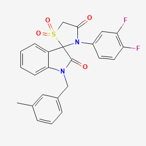 molecular formula C24H18F2N2O4S B2792385 3'-(3,4-Difluorophenyl)-1-(3-methylbenzyl)spiro[indoline-3,2'-thiazolidine]-2,4'-dione 1',1'-dioxide CAS No. 941887-40-7