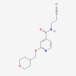 molecular formula C16H20N2O3 B2792387 N-(but-3-yn-1-yl)-2-((tetrahydro-2H-pyran-4-yl)methoxy)isonicotinamide CAS No. 2034297-77-1