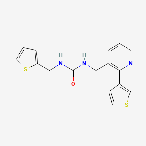 molecular formula C16H15N3OS2 B2792388 1-(Thiophen-2-ylmethyl)-3-((2-(thiophen-3-yl)pyridin-3-yl)methyl)urea CAS No. 2034269-02-6