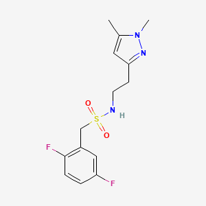 molecular formula C14H17F2N3O2S B2792396 1-(2,5-difluorophenyl)-N-(2-(1,5-dimethyl-1H-pyrazol-3-yl)ethyl)methanesulfonamide CAS No. 2034262-71-8