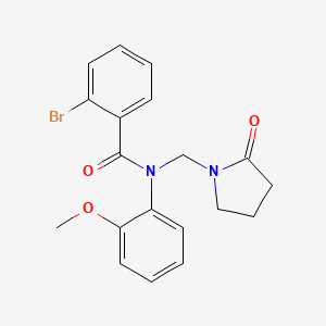 molecular formula C19H19BrN2O3 B2792397 2-bromo-N-(2-methoxyphenyl)-N-[(2-oxopyrrolidin-1-yl)methyl]benzamide CAS No. 852132-03-7
