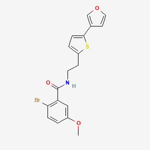 molecular formula C18H16BrNO3S B2792404 2-bromo-N-(2-(5-(furan-3-yl)thiophen-2-yl)ethyl)-5-methoxybenzamide CAS No. 2034498-18-3