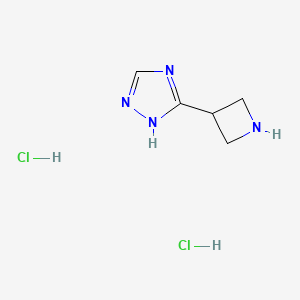 molecular formula C5H10Cl2N4 B2792413 3-(Azetidin-3-yl)-1H-1,2,4-triazole dihydrochloride CAS No. 2219378-95-5