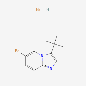 molecular formula C11H14Br2N2 B2792440 6-Bromo-3-tert-butylimidazo[1,2-a]pyridine hydrobromide CAS No. 1820673-81-1
