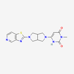 molecular formula C17H18N6O2S B2792447 3-Methyl-6-[5-([1,3]thiazolo[4,5-c]pyridin-2-yl)-1,3,3a,4,6,6a-hexahydropyrrolo[3,4-c]pyrrol-2-yl]-1H-pyrimidine-2,4-dione CAS No. 2415631-34-2